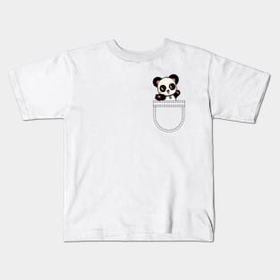 Happy dancing panda in pocket Kids T-Shirt